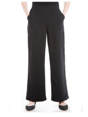Max Studio Wide Leg Pants Trousers Black XS NWT $118 loose fit casual pull on